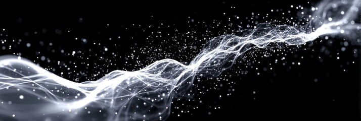 Poster - Abstract Flowing Energy Sketch - art depicting fluid energy, symbolizing movement, transformation, connection, dynamism, and ethereal beauty