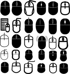 Poster - Simple and clean mouse icon set in modern flat style perfect for UI design. collection , pack
