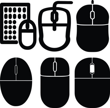 Simple vector mouse icon in flat and outline style easy to customize.