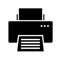 Poster - Vector illustration of a printer icon with paper ideal for UI and app use.