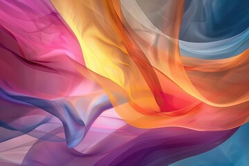 Poster - Abstract colorful light waves with blue and orange hues. Background image of swirling vibrant color or colored fluid or liquid mixing together. Digital art for dynamic and modern design. AIG51.