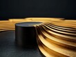 © ahsanul - Gold and black geometric podium, elegant design