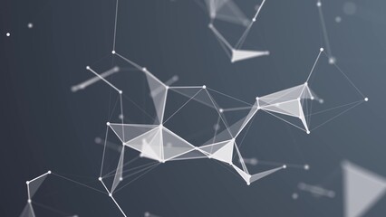 Leinwandbilder - Abstract connection dots. Technology background. Network connection structure. Plexus effect. 3d	