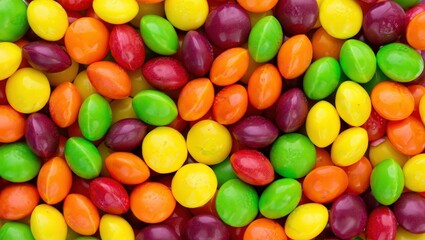 Poster - Colorful candy in rows of different colors.