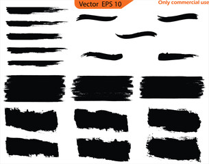Wall Mural - Black and white paint brush strokes. Set of grunge banners.  Black ink line, grunge brush strokes, ink paint set, EPS 10. clip art. Paint splatter Paint stroke. Only commercial use