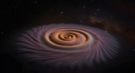 Poster - A cosmic vortex with swirling dust and gas against a backdrop of distant stars in the night sky