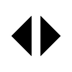 Wall Mural - vector isolated two pair mirror simple minimal triangle arrows pointer symbol colorless black and wh