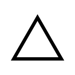 Wall Mural - vector isolated one single simple minimal triangle contour line pointer symbol colorless black and w