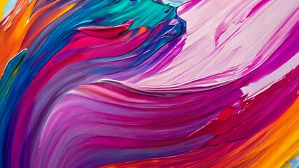 Poster - Colorful abstract paint strokes display vibrant motion and texture
