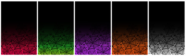 Canvas Print - Spider web pattern on gradient background. Seamless horizontal pattern