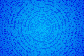 Leinwandbilder - Technology abstract background. Dots connected by lines. Minimalist mesh backdrop. Abstract polygonal radial shape. Plexus circles.