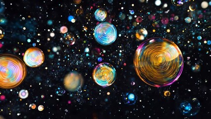 Poster - Vibrant bubble transformation in dynamic cosmic display