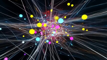 Wall Mural - Colorful abstract visualization of dynamic particle flow