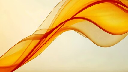 Poster - Dynamic flowing orange wave with gentle movement and graceful curves