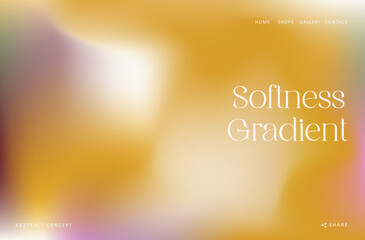 Wall Mural - Pastel fluid wave gradient landing page. Yellow and purple modern flow bland shape background design for cover, banner, poster, flyer, presentation, advertising