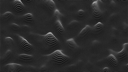 Poster - Point wave bump texture. Abstract dot background. Technological cyberspace background.