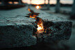 © Дмитрий Сирота - Edge of burning cracked concrete