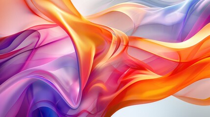 Poster - Vibrant abstract waves in red, orange, and purple. Close up of gradient vibrant color from fabric material. Dynamic digital art for backgrounds and design. Motion shot design. Fluid pattern. AIG51.