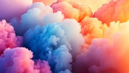 Poster - Vivid colorful cloudscape transition from warm to cool hues