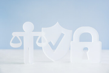 ethical, lock and protection models, business ethics , corporate compliance and security concept