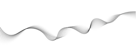 Leinwandbilder - Flowing Dot Wave halftone gradient pattern on transparent background	
