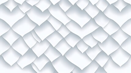 Poster - Abstract seamless pattern of overlapping white scales or petals.  Creates a textured, elegant, and modern design. Ideal for backgrounds or textures.