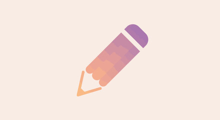 Poster - Gradient pencil icon on soft background for creative projects and design resources offers a simple and modern illustration for various concepts