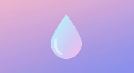 Poster - Minimalist raindrop graphic on soft pastel background for website design projects