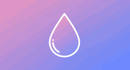 Poster - Minimalist water drop illustration on a calming gradient background perfect for health and wellness branding