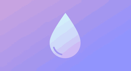 Poster - Minimalist Water Drop Icon on Gradient Background for Clean and Fresh Design Element