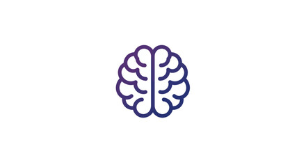 Poster - Minimalistic brain icon with gradient color isolated on white background for medical or science concepts