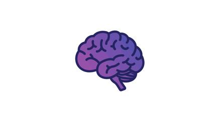 Poster - Purple Gradient Brain Illustration for Mental Health Awareness and Cognitive Function Concepts