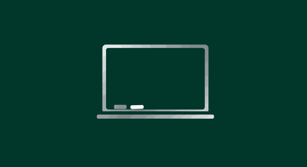 Poster - Silver chalkboard icon on green background for education and teaching resources design