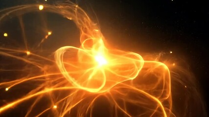 Poster - Dynamic flow of glowing energy waves in motion