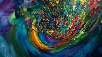 Poster - Vivid colorful swirl transitions in dynamic abstract art animation