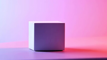 Poster - Colorful transformation of a cube under changing gradient lights