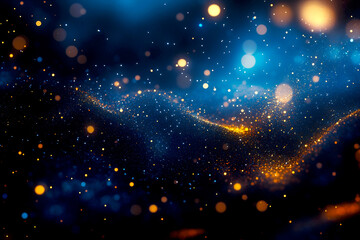 Leinwandbilder - Stunning abstract cosmic background with shimmering stars and colorful blurred lights creating a magical atmosphere : Generative AI