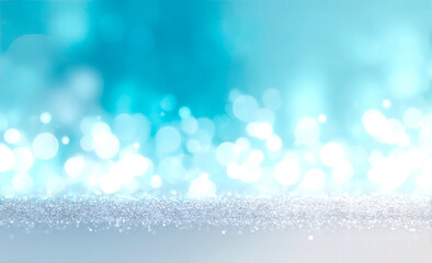 Aufkleber - Shimmering Blue Bokeh Background with Sparkling Lights Ideal for Creative and Graphic Design : Generative AI