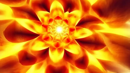 Poster - Radiant fractal transition exploding in fiery symmetry with dynamic energy