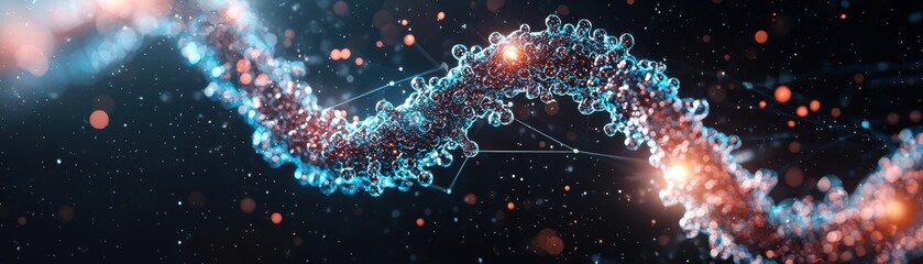 Poster - Close-up of bioengineered bacteria acting as molecular structures enhancing genetic processes and scientific research in modern biotechnology landscape