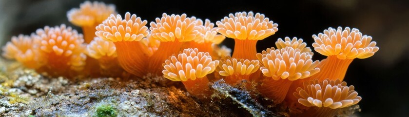 Poster - Detailed Close-Up of Alien Microbes Adapting to Extreme Martian Conditions in Unique Natural Environment