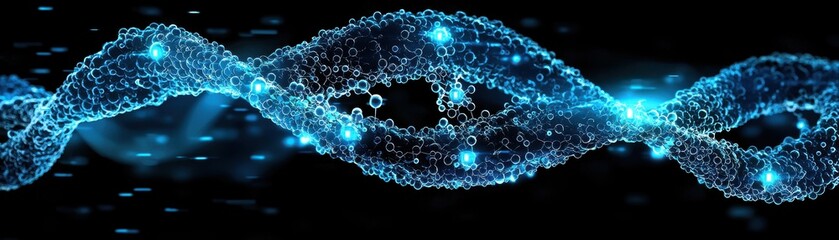 Poster - Close-Up View of Bioengineered Bacteria Acting as Molecular Agents in a High-Tech Digital Environment