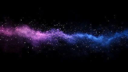 Poster - colorful powder explosion on a black background, with a colorful dust splash in motion and a copy sp