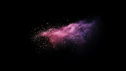 Poster - colorful powder explosion on a black background, a colorful color dust splash explosion.