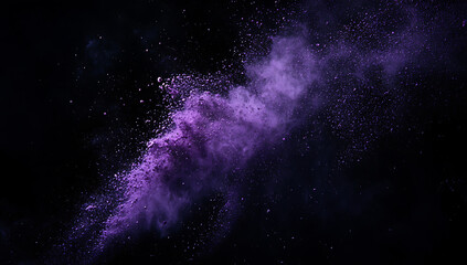 Poster - colorful powder explosion on a black background, a vibrant paint splash with copy space for a banner
