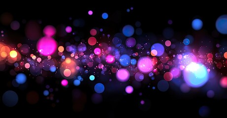 Poster - Vibrant abstract wave patterns in shades of pink and blue create a dynamic visual effect against a dark background. ideal for tech and creative projects