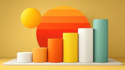 Poster - Colorful and abstract 3d printed paper-like object with unique geometry and vibrant patterns