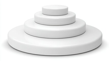 Poster - Elegant white cake stand displaying delicate pastries and desserts in a stylish and minimalist presentation