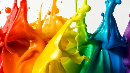 Poster - Vibrant paint splash explosion capturing rainbow colors in dynamic motion