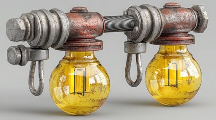 Poster - Two light bulbs illuminated with a third bulb attached, representing overhead supply alert and market resistance levels